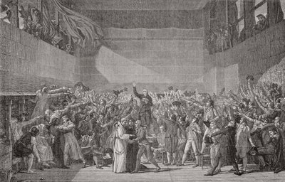 Giuramento della Pallacorda, 20 giugno 1789, Rivoluzione Francese da Jacques Louis David